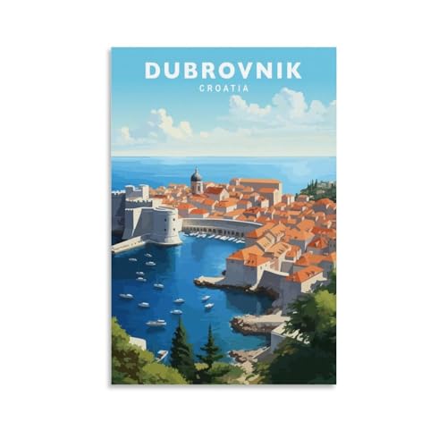 Jdjdu Dubrovnik Kroatien Vintage Reiseposter Geschenk Wanddekoration Gemälde Poster Leinwand Kunst Poster Jdjdu Dubrovnik Kroatien Vintage Reiseposter Geschenk Wanddekoration Gemälde Poster Leinwand Kunst Poster von Jdjdu