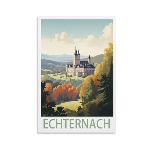 Jdjdu Echternach Luxemburg Vintage Reiseposter Geschenk Wanddekoration Gemälde Poster Leinwand Kunst Poster Jdjdu Echternach Luxemburg Vintage Reiseposter Geschenk Wanddekoration Gemälde Poster Leinwand Kunst Poster von Jdjdu