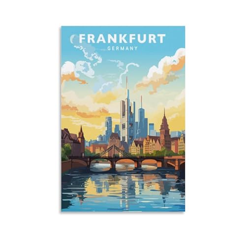 Jdjdu Frankfurt Deutschland Vintage Reiseposter Geschenk Wanddekoration Gemälde Poster Leinwand Kunst Poster Jdjdu Frankfurt Deutschland Vintage Reiseposter Geschenk Wanddekoration Gemälde Poster Leinwand Kunst Poster von Jdjdu