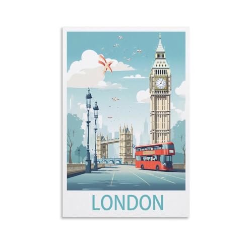 Jdjdu London Vintage-Reiseposter, Geschenk, Wanddekoration, Malerei, Poster, Leinwand-Kunst-Poster Jdjdu London Vintage-Reiseposter, Geschenk, Wanddekoration, Malerei, Poster, Leinwand-Kunst-Poster von Jdjdu