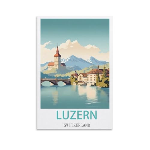 Jdjdu Luzern Schweiz Vintage Reiseposter Geschenk Wanddekoration Gemälde Poster Leinwand Kunst Poster Jdjdu Luzern Schweiz Vintage Reiseposter Geschenk Wanddekoration Gemälde Poster Leinwand Kunst Poster von Jdjdu
