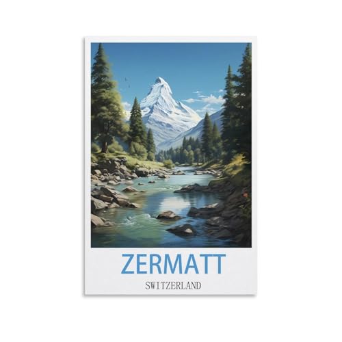 Jdjdu Schweiz Zermatt Matterhorn Vintage Reiseposter Geschenk Wanddekoration Gemälde Poster Leinwand Kunst Poster Jdjdu Schweiz Zermatt Matterhorn Vintage Reiseposter Geschenk Wanddekoration Gemälde Poster Leinwand Kunst Poster von Jdjdu