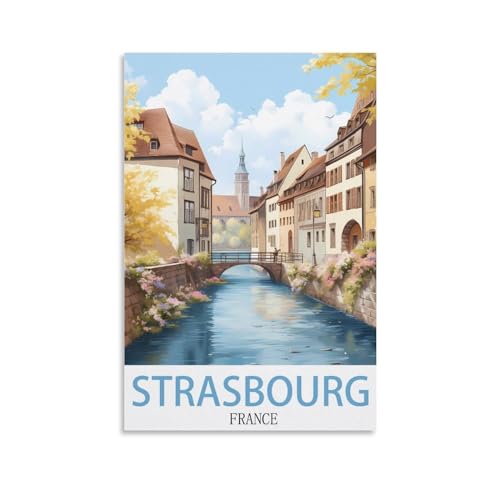 Jdjdu Straßburg, Frankreich, Vintage-Reiseposter, Geschenk, Wanddekoration, Malerei, Poster, Leinwand, Kunstposter Jdjdu Straßburg, Frankreich, Vintage-Reiseposter, Geschenk, Wanddekoration, Malerei, Poster, Leinwand, Kunstposter von Jdjdu