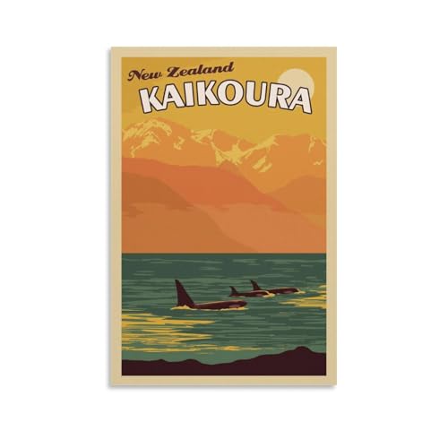 Jdjdu Vintage-Reiseposter mit neuseeländischem Sonnenuntergang, Geschenk, Wanddekoration, Malerei, Poster, Leinwand-Kunstposter Jdjdu Vintage-Reiseposter mit neuseeländischem Sonnenuntergang, Geschenk, Wanddekoration, Malerei, Poster, Leinwand-Kunstposter von Jdjdu