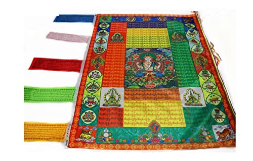 Jdon-hats Lucky tibetische buddhistische Seidenbanner Wandbehang Gebetsflagge Banner Zubehör religiöse Flaggen tibetisch buddhistisches Zubehör (Farbe: A) von Jdon-hats
