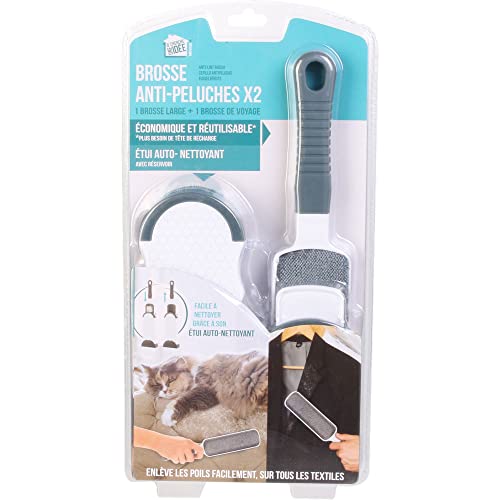 JE CHERCHE UNE IDEE ME2598 Set 2 CEPILLOS QUITA-PELUSA, Kunststoff – Polypropylen, Grau, 47 x 36.5 x 39 cm von Je Cherche une Idée
