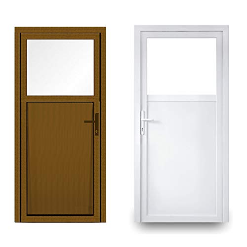 EcoLine Nebentür - Nebeneingangstür - Tür - 2-Fach, 1/3 Glas, 2/3 Füllung, außenöffnend innen: weiß/außen: Golden Oak BxH: 1000 x 2000 mm DIN Links von JeCo