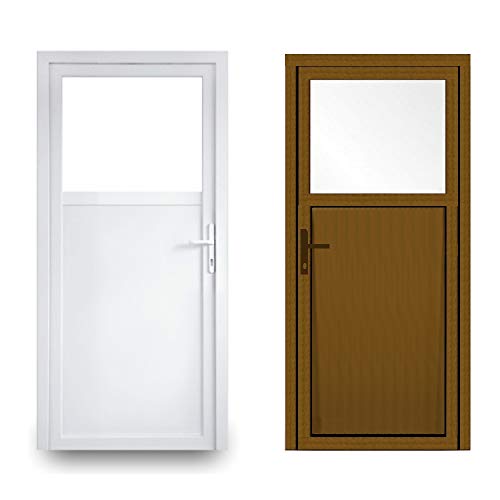 EcoLine Nebentür - Nebeneingangstür - Tür - 2-Fach, 1/3 Glas, 2/3 Füllung, außenöffnend innen: weiß/außen: Golden Oak BxH: 1100 x 1900 mm DIN Rechts von JeCo