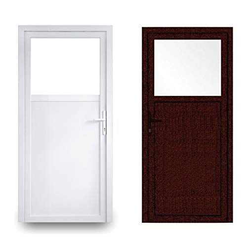 EcoLine Nebentür - Nebeneingangstür - Tür - 2-Fach, 1/3 Glas, 2/3 Füllung, außenöffnend innen: weiß/außen: Mahagoni BxH: 1000 x 2000 mm DIN Rechts von JeCo