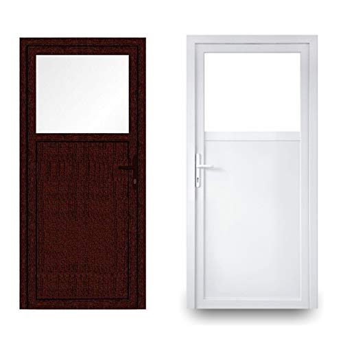 EcoLine Nebentür - Nebeneingangstür - Tür - 2-Fach, 1/3 Glas, 2/3 Füllung, außenöffnend innen: weiß/außen: Mahagoni BxH: 800 x 2100 mm DIN Links von JeCo