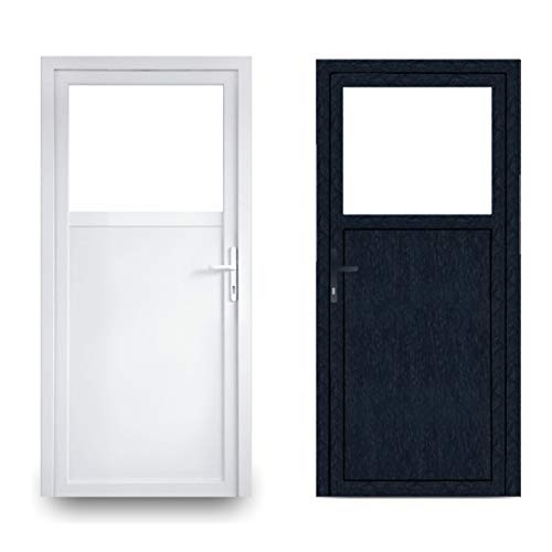 EcoLine Nebentür - Nebeneingangstür - Tür - 2-Fach, 1/3 Glas, 2/3 Füllung, außenöffnend innen: weiß/außen: anthrazit BxH: 1000 x 2000 mm DIN Rechts von JeCo