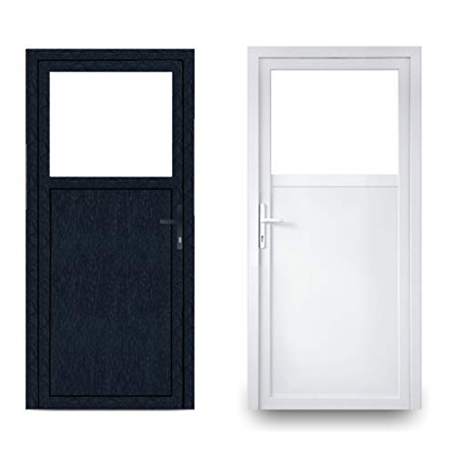 EcoLine Nebentür - Nebeneingangstür - Tür - 2-Fach, 1/3 Glas, 2/3 Füllung, außenöffnend innen: weiß/außen: anthrazit BxH: 1000 x 2200 mm DIN Links von JeCo