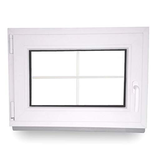 JeCo Sprossenfenster Kellerfenster Garagenfenster - BxH:600 x 600 mm - DIN Links - 2-Fach Verglasung - 60 mm Profil von JeCo