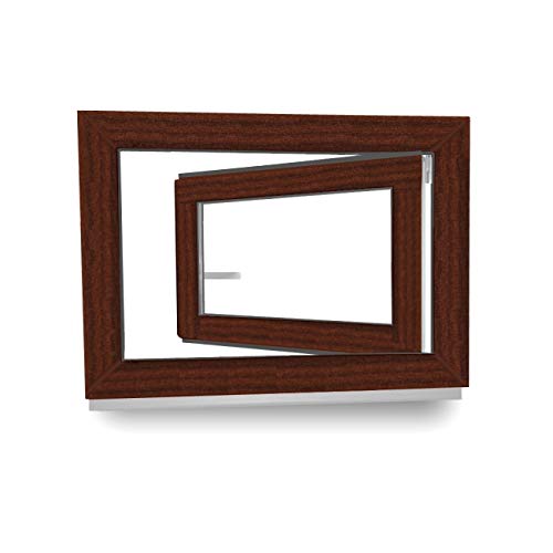 Kellerfenster - Fenster - Dreh- & Kippfunktion - innen mahagoni/außen mahagoni- BxH: 80 x 80 cm - 800 x 800 mm - DIN Links - 2 fach Verglasung - 60 mm Profil Kellerfenster - Fenster - Dreh- & Kippfunktion - innen mahagoni/außen mahagoni- BxH: 80 x 80 cm - 800 x 800 mm - DIN Links - 2 fach Verglasung - 60 mm Profil von JeCo