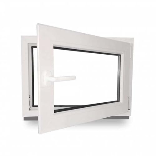Kellerfenster - Kunststoff - Fenster - weiß - BxH: 100 x 60 cm - 1000 x 600 mm - DIN Rechts - 3 fach Verglasung - 60 mm Profil von JeCo
