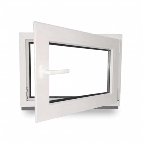 Kellerfenster - Kunststoff - Fenster - weiß - BxH: 50 x 60 cm - 500 x 600 mm - DIN Rechts - 3 fach Verglasung - 60 mm Profil von JeCo