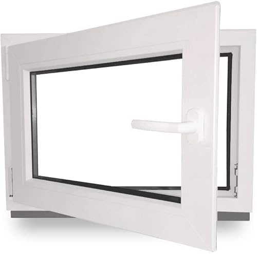 Kellerfenster - Kunststoff - Fenster - weiß - BxH: 60 x 40 cm - 600 x 400 mm - DIN Rechts - 3 fach Verglasung - 60 mm Profil von JeCo