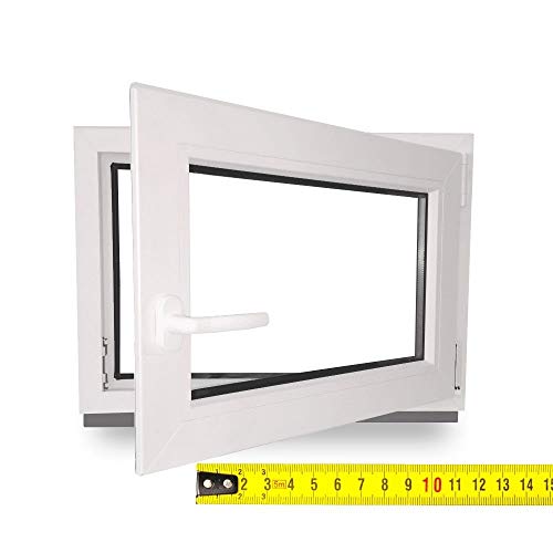 Kellerfenster nach Maß - Kunststofffenster - Fenster - Sondermaße - innen weiß/außen weiß - DIN Links - 3-fach - Verglasung - 0,3m² - 60 mm Profil von JeCo