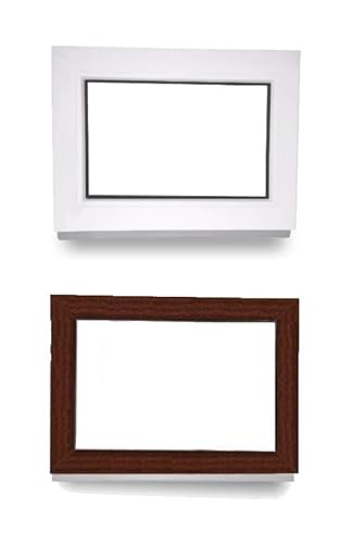 Kunststofffenster - Festverglasung - Fenster - innen weiß/außen mahagoni - BxH: 120 x 50 cm - 1200 x 500 mm - 2 fach Verglasung - 60 mm Profil von JeCo