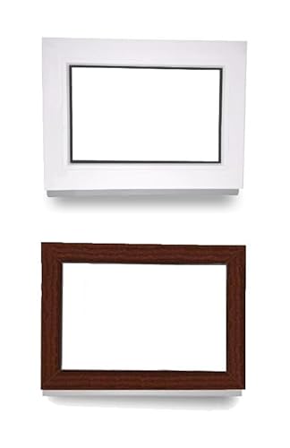 Kunststofffenster - Festverglasung - Fenster - innen weiß/außen mahagoni - BxH: 95 x 65 cm - 950 x 650 mm - 2 fach Verglasung - 60 mm Profil von JeCo