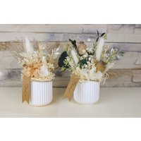 Gesteck Aus Trockenblumen | Trockenblumengesteck Tisch Trockengesteck Eukalyptus Tischdekoration Hochzeit Im Topf von JeKus