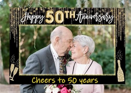 JeVenis Goldene Hochzeit 50. Hochzeitstag Dekorationen zum goldenen 50. Hochzeitstag Foto Requisiten für 50. Hochzeitstag Partyzubehör von JeVenis