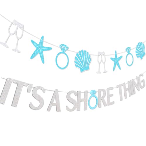JeVenis It's a Shore Thing Banner Muscheln Strand Bachelorette Party Dekorationen Bridalshower Nautisch von JeVenis