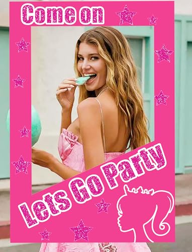 JeVenis Lets Go Party Fotoautomaten-Requisiten, Hot Pink Girl Birthday Party Supplies Come On Lets Go Party Dekoration Lets Go Party Supplies Bachelorette Braut (Rosa) von JeVenis