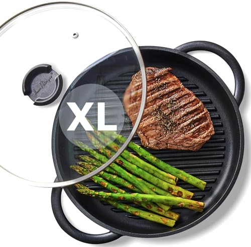 Jean-Patrique The Whatever Pan - Aluminiumguss Griddle Pan mit Glasdeckel (XL) von Jean-Patrique