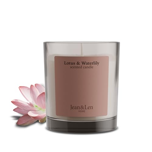 Jean & Len Scented Candle Lotus & Waterlily, hergestellt mit Sheabutter, Brenndauer ca. 40 Stunden, minimalistisches Design, sinnlicher Duft, vegan, 195 g Jean & Len Scented Candle Lotus & Waterlily, hergestellt mit Sheabutter, Brenndauer ca. 40 Stunden, minimalistisches Design, sinnlicher Duft, vegan, 195 g von Jean & Len
