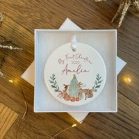 Personalisierte Babys Erste Christbaumkugel - Weihnachtsverzierung Weihnachtskugel Baby Weihnachtsbaumdekoration Andenken von JeanAndMoon