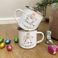 Personalisierte Osterbecher - Osterhasenbecher Ostergeschenke Für Kinder Personalisierter Becher Osterbeutel Initialbecher Ostern Metallbecher von JeanAndMoon