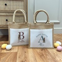 Personalisierte Ostern Jute Tasche - Osterei Suche Geschenke Geschenktüten Korb Dekoration von JeanAndMoon