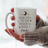 Personalisierte Valentinstag-Tasse - Love You To The Moon & Back Tasse Valentinstag-Geschenke Valentines-Tasse von JeanAndMoon