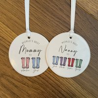 Personalisierte Welt Beste Nanny Ornament - Muttertagsgeschenk Familiendekoration Großelterngeschenk Erster von JeanAndMoon