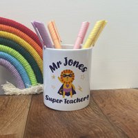 Personalisierter Super-Lehrer-Bleistifttopf - Stifttopf Personalisierte Lehrer-Geschenke Lehrer-Geschenk Männlicher Lehrer von JeanAndMoon