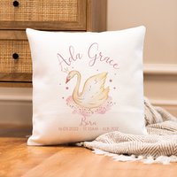 Personalisiertes Schwan Kissen - Rosa Baby Mädchen Kinderzimmer Dekor Neues von JeanAndMoon