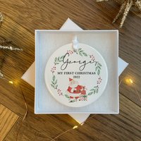 Personalisierte Babys Erste Christbaumkugel - Weihnachtsverzierung Weihnachtskugel Baby Weihnachtsbaumdekoration Andenken von JeanAndMoon