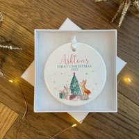 Personalisierte Babys Erste Christbaumkugel - Weihnachtsverzierung Weihnachtskugel Baby Weihnachtsbaumdekoration Andenken von JeanAndMoon