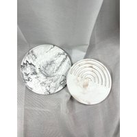 Dekorative Untersetzer Marmoroptik | Mandala Marmor Halbkreis Regenbogen| Coaster Boho Tischdeko Küche |Keraflott Keracraft von JeanDesignDE