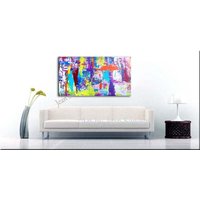 Jean Sanders - Grosses Bild , 140x80cm, Abstrakt Frabenfroh, Mehrfarbig, Gemälde Auf Keilrahmen, Wanddeko, Style Design. Mehr Im Shop von JeanSandersart
