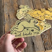 Kaninchen Magnet - Kühlschrank Kunst Reisen Neben Mir Sentimentales Souvenir Kühlschrankmagnet von JeanetteZeis