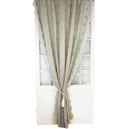 Jeanne d´arc living Van Deurs Gardinenschal Vorhang Gardine Curtain Maria Birch H250 x B 200 cm Cremegrau von Jeanne d´arc living