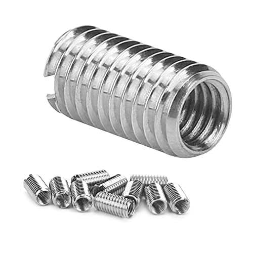 Jeanoko 10 Stück Gewindeeinsätze Hardware-Befestigungselement Innen M6 * 1,0 Außen M8 * 1,25 Länge 15 MM Männlich Weiblich Reduziermutter Edelstahl Hardware Reparaturwerkzeug von Jeanoko