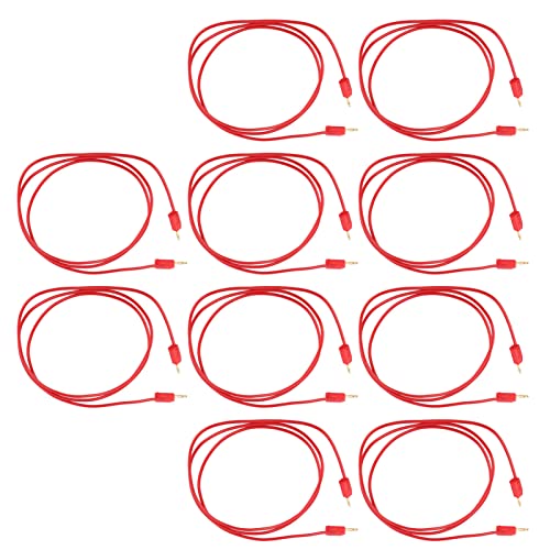 10Set Bananenstecker Messleitung Messing PVC Elektrisches Prüfkabel Kabel Elektrisches Prüfkabel für Multimeter 2mm Kfz-Diagnoseprüfung Verwendung(Rot) von Jeanoko