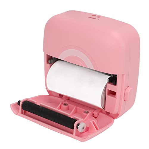 Aufkleber-Drucker, lange Akkulaufzeit, rosa, Mini-Thermodrucker, 200 DPI, Auflösung, USB-Aufladung, fein, kompakt, für Büro, Schule, Haushalt für Schüler Bürobedarf von Jeanoko