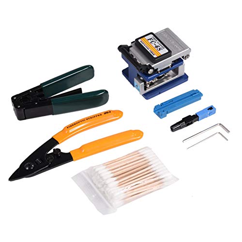 FTTH Fiber Optic Tool Kit mit Glasfaser Cleaver FC-6S Optical Fiber Cutting Tool Set Fiber Cleaver und Fiber Optic Stripper von Jeanoko