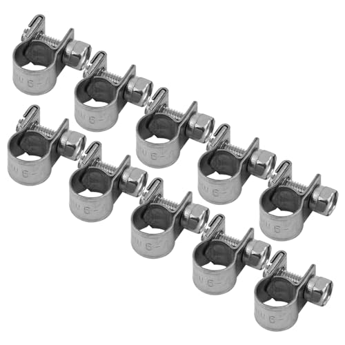 Jeanoko 10 Stück Schlauchklemme Mini Kraftstoffleitung Rohrschlauchklemme Edelstahlschlauchbefestigung Für Luftschlauch Wasserrohr Kraftstoffschlauch Silikonschlauch(7-9Mm) von Jeanoko