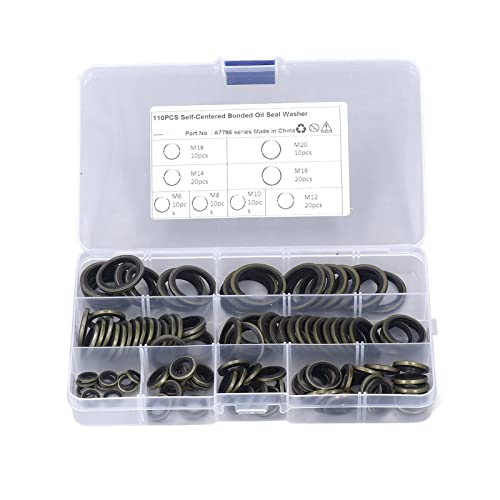 Jeanoko 110 Stcs Öldichtung Waschmaschine Kit M6 M8 M10 M 12 M14 M 18 M20 Gummi -Dichtungsdichtung Öldichtung Metalldichtung Waschmaschine mit Lagerbox Jeanoko 110 Stcs Öldichtung Waschmaschine Kit M6 M8 M10 M 12 M14 M 18 M20 Gummi -Dichtungsdichtung Öldichtung Metalldichtung Waschmaschine mit Lagerbox von Jeanoko