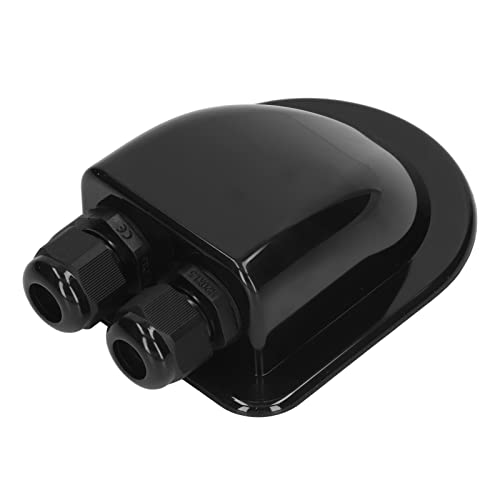 Jeanoko ABS Solar Panel Cable Junction Box, Dual -Kabel -Eingangsdrüse für RV -Yacht -Betondach von Gitterphotovoltaiksystemen (Schwarz) von Jeanoko